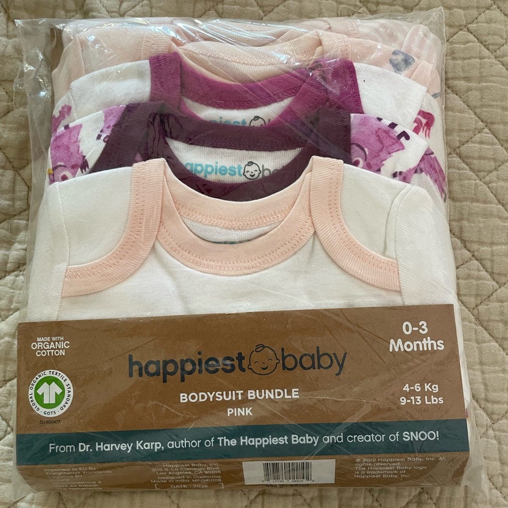 Happiest Baby Bodysuits (Set of 3, 0-3 mos)